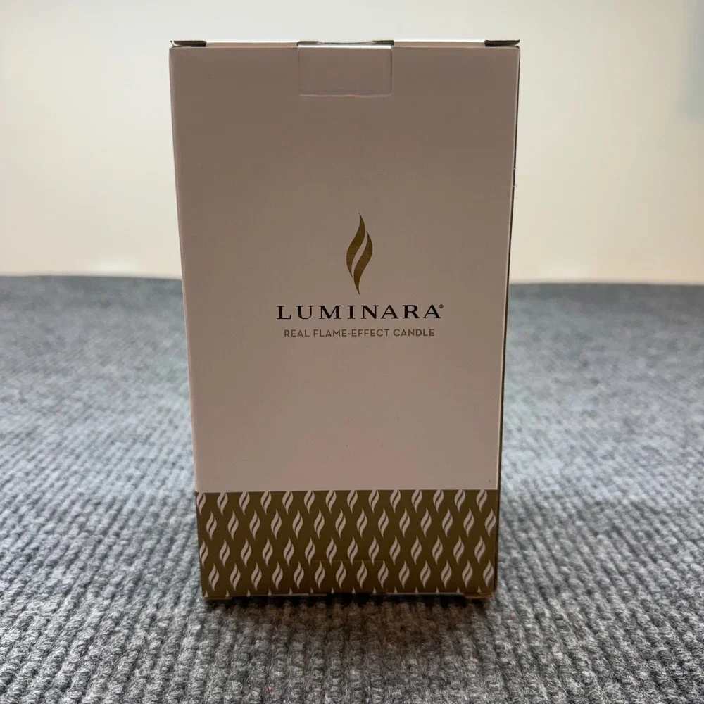 Luminara LED Flame Effect Candle 7in Chocolate Glitter Remote Battery Flameless